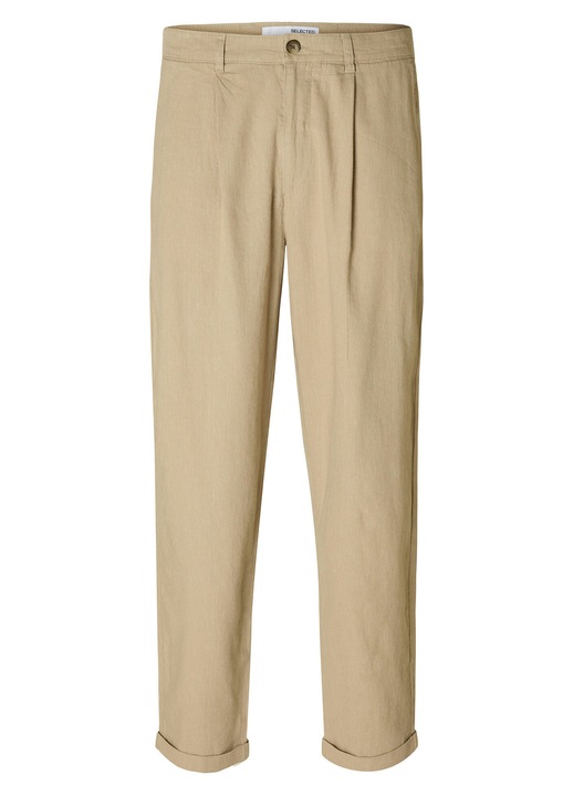 Мъжки чинос панталон Selected Homme, 16092732, Лен/Памук, Бежов, Бежов