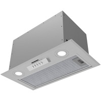 Hota incorporabila Heinner HBIH-MD600IX, 610 m3/h, 3 trepte de viteza, motor: 1 x 215w, lumina led: 2 x 1.5w, 1 filtru aluminiu, diametru tub de evacuare: 150 mm, inox