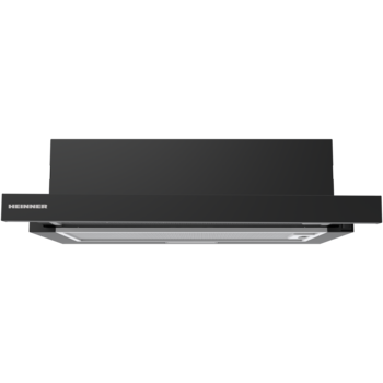 Hota telescopica Heinner HTCH-MD400BK, 60cm, 400 m3/h, 2 trepte de viteza, motor: 1 x 45w, lumina led: 1 x 1.5w, 2 filtre aluminiu, diametru tub de evacuare: 150 mm, negru