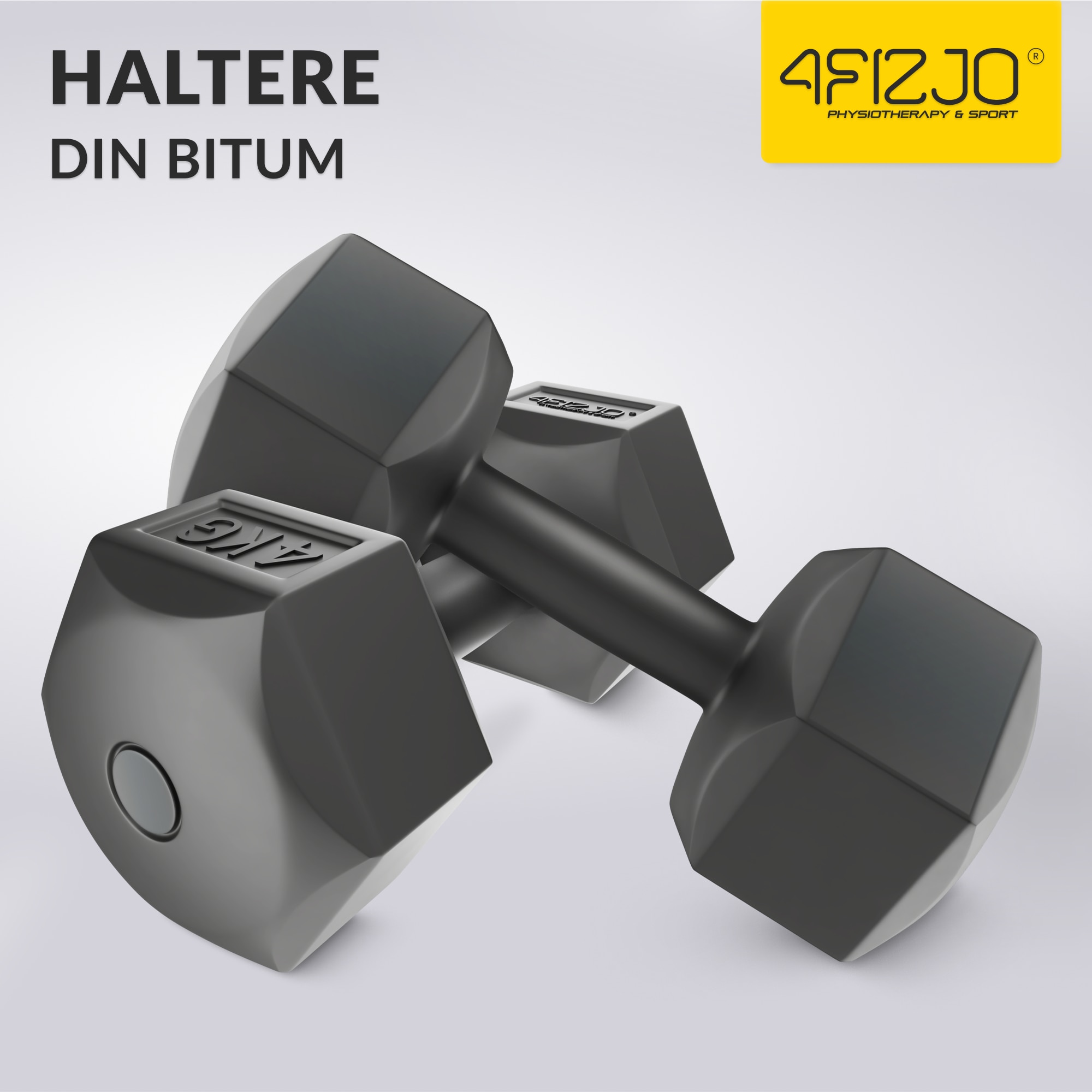 Bituminoase Set gantere bituminoase, 4FIZJO, 2 × 4 kg, pentru antrenament forta ...