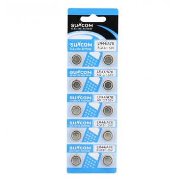 Baterie AG13, LR44, A76, alkalina, blister de 10 bucati - 111204 Baterie AG13, LR44, A76, alkalina, blister de 10 bucati - 111204