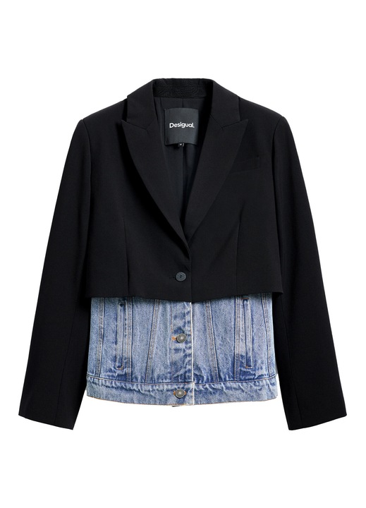 Дамско яке Desigual, 25SWEW28, Полиестер, Черно, Черен