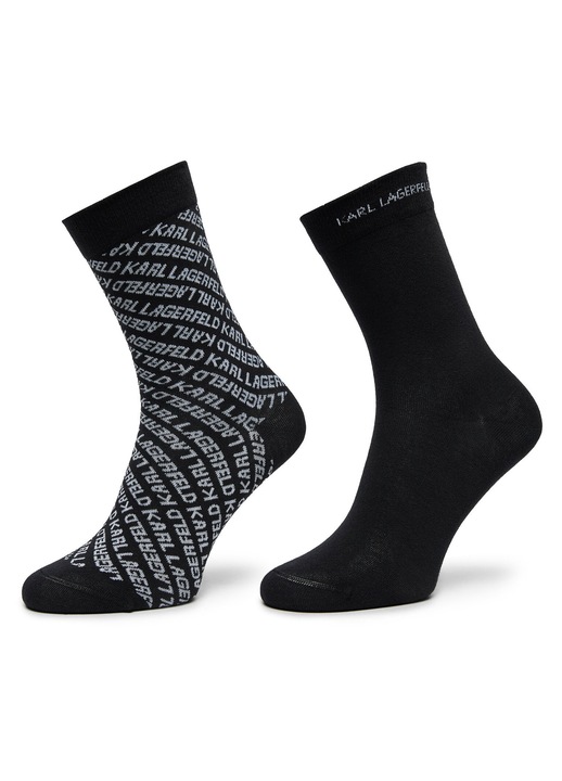 Комплект от 2 дамски чорапи Karl Lagerfeld, висока талия, черни