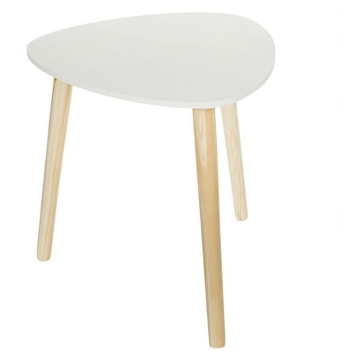 Триъгълна странична маса 38,5x38,5x39 см, бяла