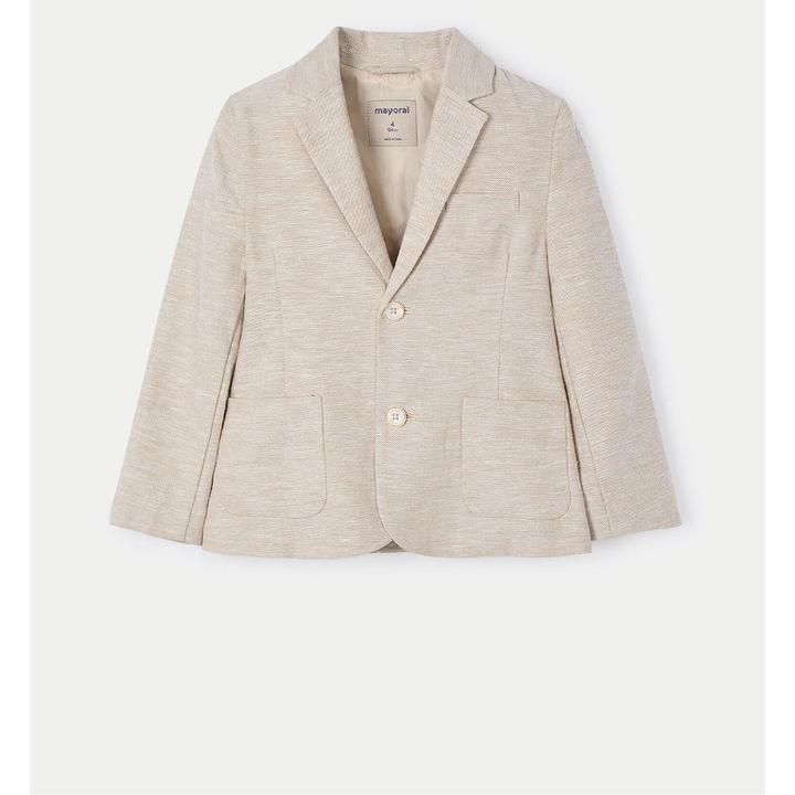 Sacou baieti Mayoral, 3417, Bumbac, Bej, Bej, 128 CM
