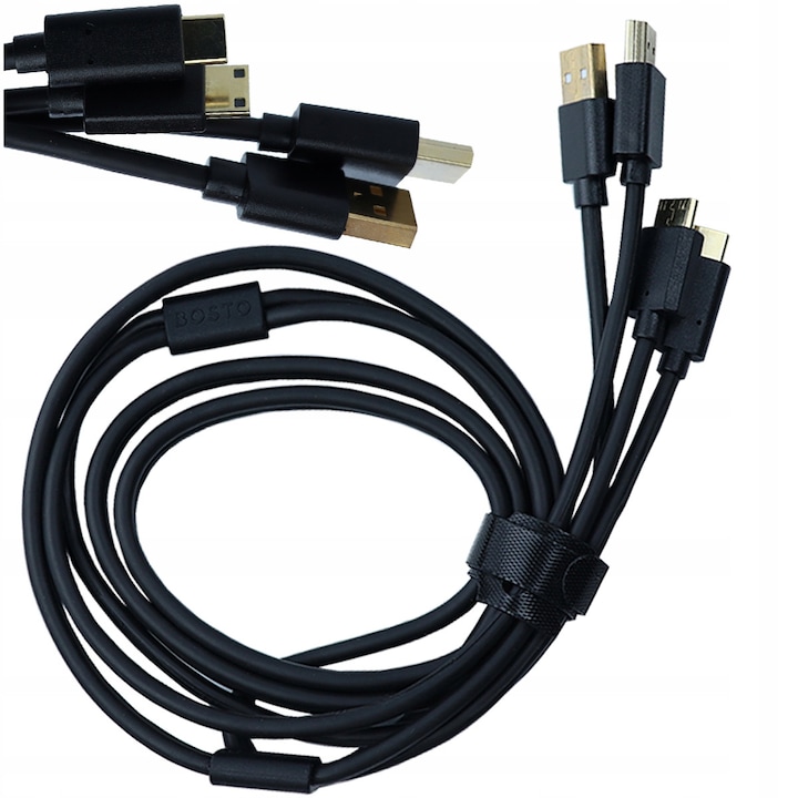 Cablu Pentru Tableta Grafica, Bosto, Bosto 2 In 1, Material Plastic, Conector 1 Hdmi Tip D Tata, Conector 2 Hdmi Tip A Mama, Greutate 0, 1 Kg, Negru