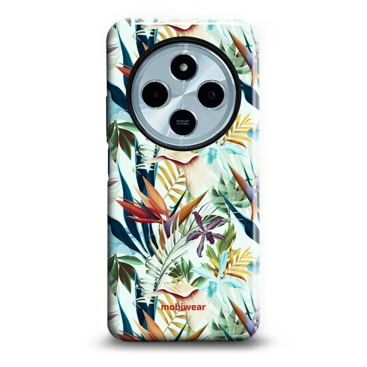 Mobiwear Elite Pro strapabíró telefontok, Xiaomi Redmi 14C / Poco C75 készülékhez, virágmintás, többszínű