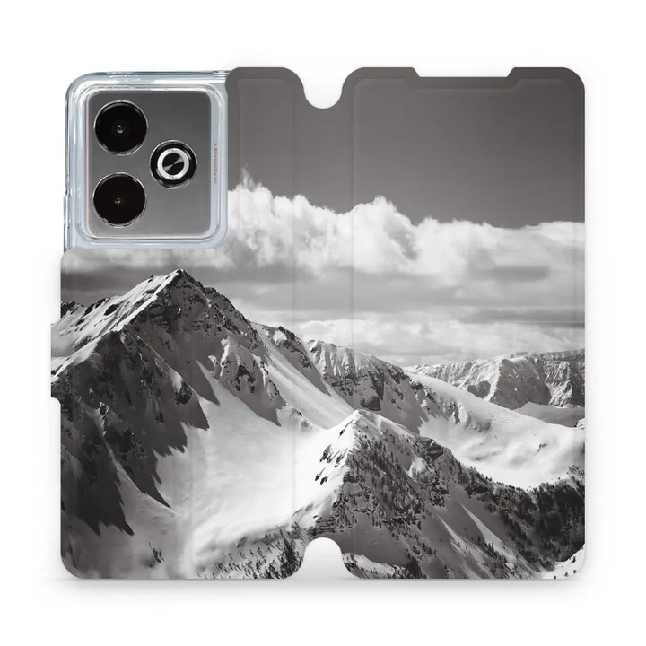 Калъф Mobiwear с флип капак за телефон Realme GT 7T, устойчив на удар и надраскване, сив, комплект от 1 калъфа