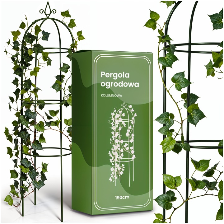 Комплект метална градинска пергола с анкери, Авокадо градина, стабилна, издръжлива и декоративна, електростатично боядисана стомана, устойчива на атмосферни влияния, бърз монтаж без нужда от професионални инструменти, 190 см х 40 см, 1 x пергола