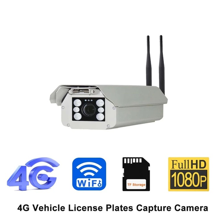 Камера за видеонаблюдение 4G LPR/ANPR, Разпознаване на регистрационни табели TSS-LPR-4G, с моторизиран зуум и приложение за Android/IOS