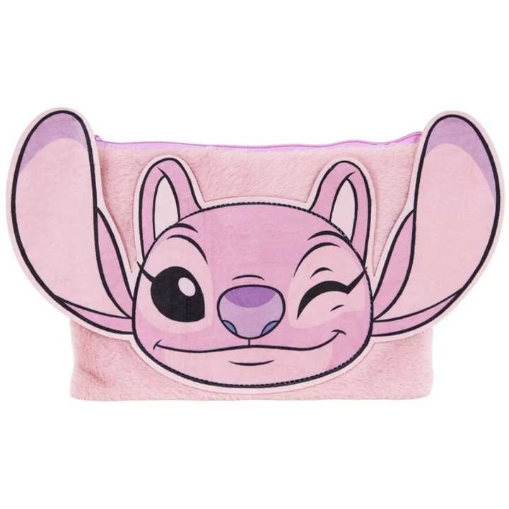 Penar echipat Mesco Stitch Roz, 1x penar pufos, moale la atingere