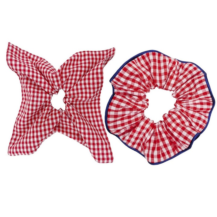 Set 2 Elastice Pentru Par, Elasticitate durabila, Pentru prevenirea incretirii si ruperii firului de par, Pentru a sustine orice tip de par, rosu