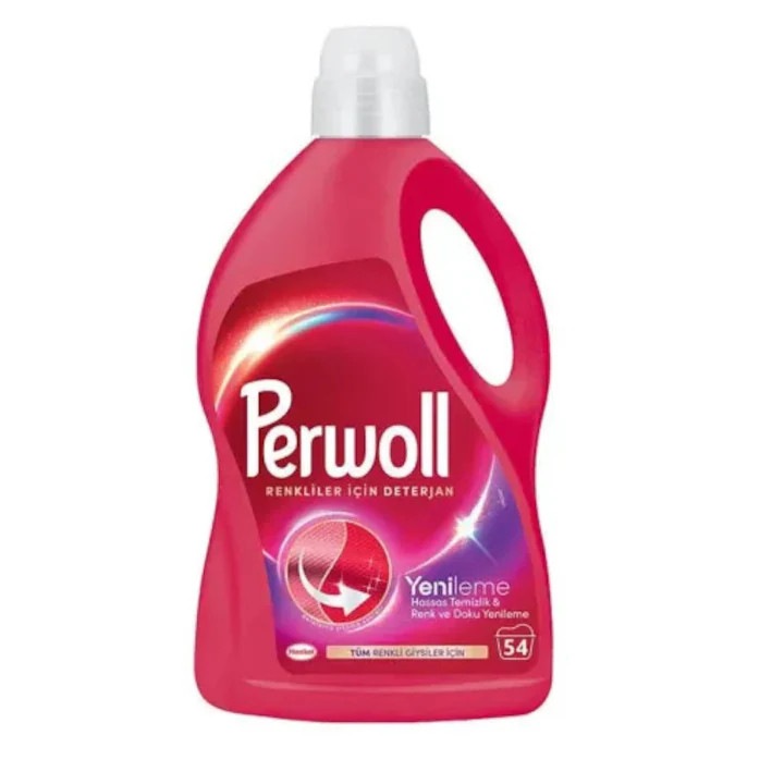 Detergent Lichid Perwoll Color 2.97L Pentru Haine Colorate Cu Tehnologie De Reinnoire 3-In-1, 54 Spalari, Protectie Pentru Culori Si Fibre, Curatare Delicata, Ambalaj Reciclabil