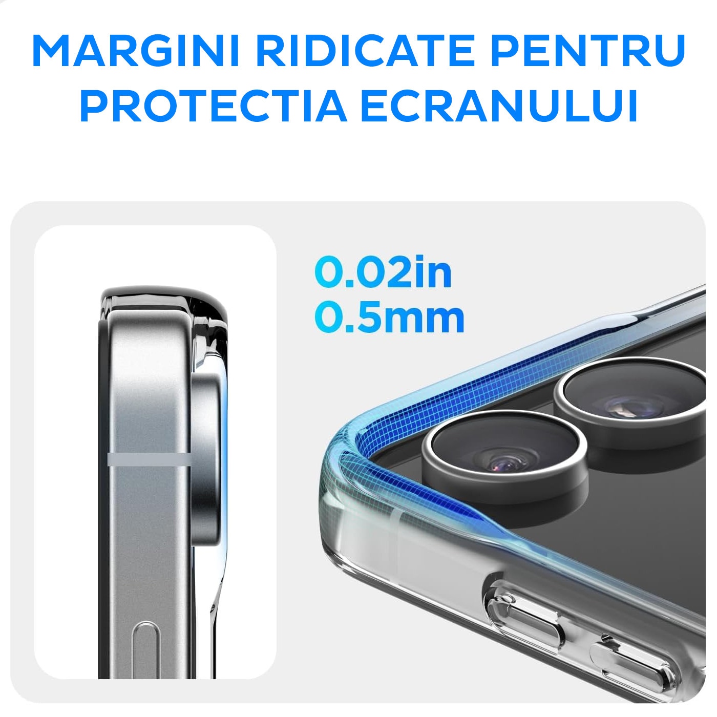 Husa pentru Samsung Galaxy Z Flip 7 Daden® Transparent Clear, Protectie Camera, Antisoc, Transparenta