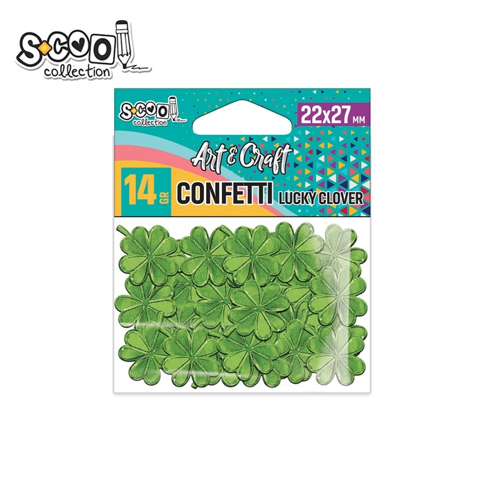 Konfetti szett, négylevelű lóhere minta, 14gr, Vision XXI