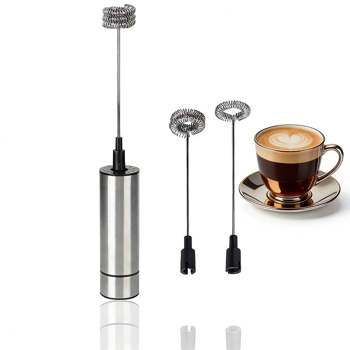 Dispozitiv spumare lapte, Inox, Multifunctional, Argintiu