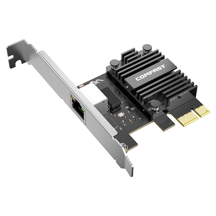 Мрежова карта PCI-E 5G Comfast, 5000Mbps, RJ45, Черен