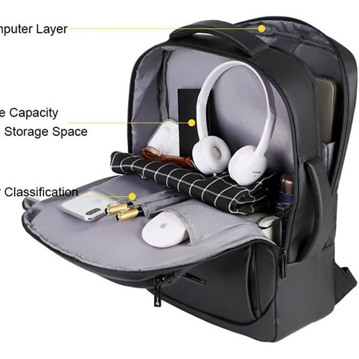 Rucsac laptop, compartiment pentru laptop 15.6 inch, impermeabil, 42x31x10 cm, negru, 20-35 l