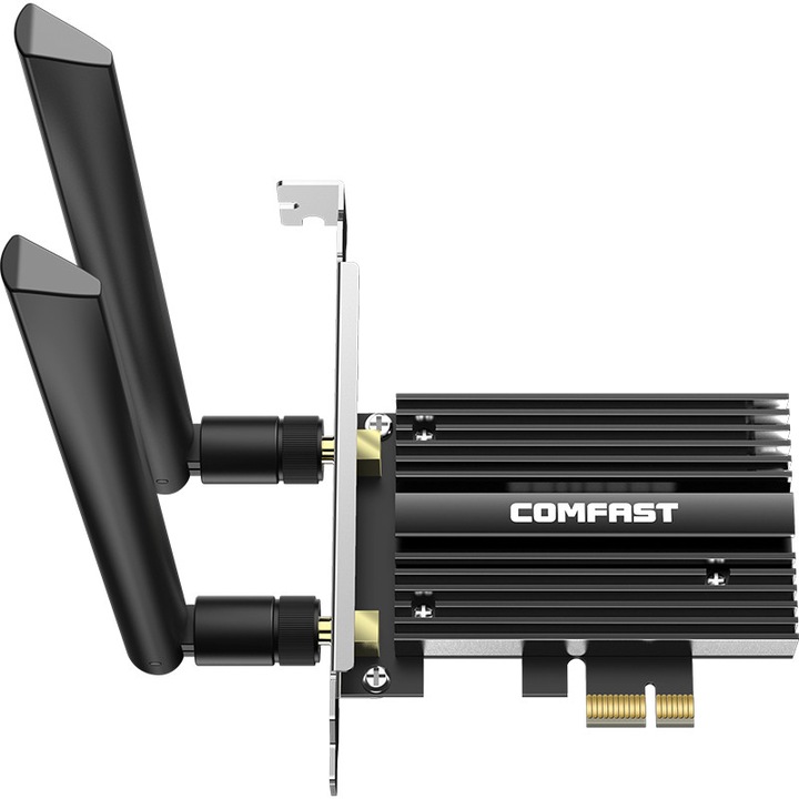 COMFAST CF-AX210 vezeték nélküli adapter, WiFi 6E, Bluetooth 5.3, fekete, 5374Mbps, 2.4G/5G/6G