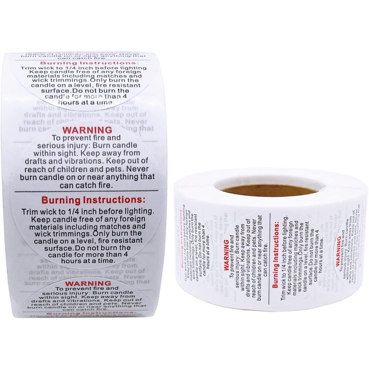 Комплект самозалепващи се етикети за свещи, Mozeeda, 1500 бр., кръгли, 1.5 инча, бял