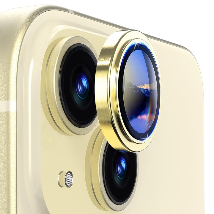 Protector sticlă telefon Lito, AntiShock, galben pentru iPhone 14 / iPhone 14 Plus