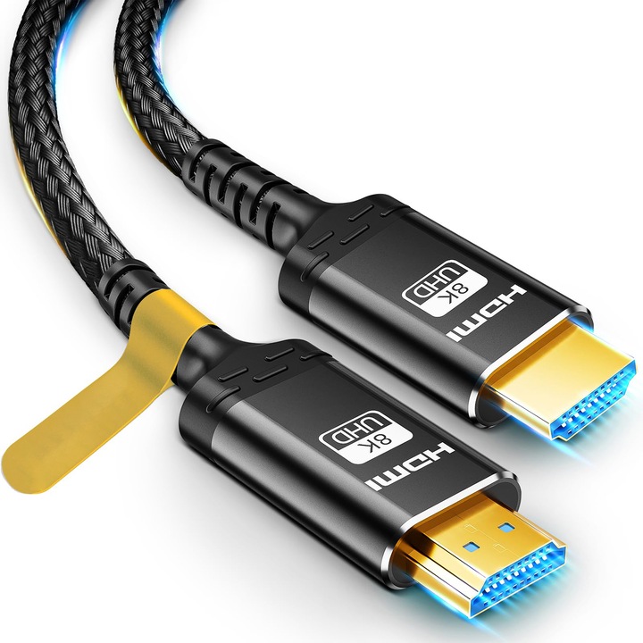 Cablu HDMI 2.1, TREXORA, 2m, 48Gbps, suport 8K 60Hz, 4K 120Hz, negru