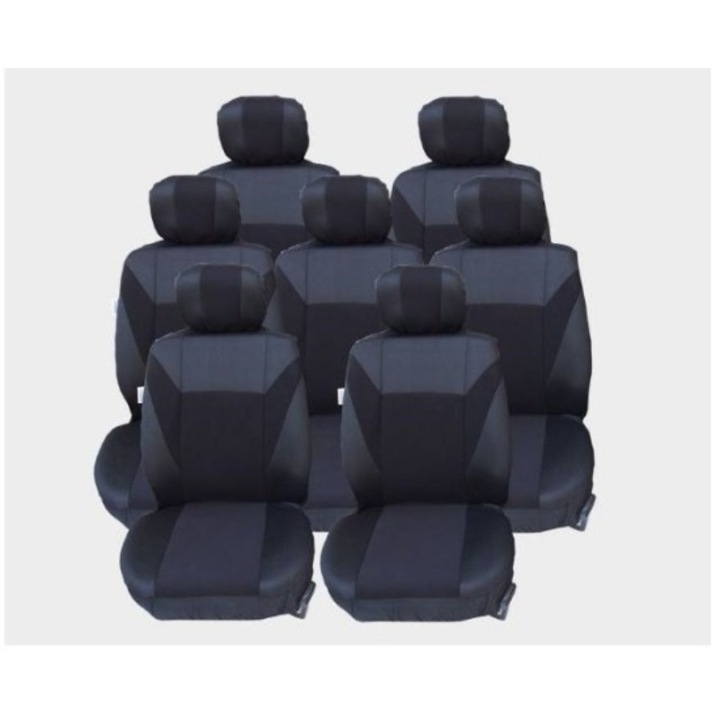 Тапицерия за Ford S-MAX, C-MAX, VW Touran, Sharan, Toyota Corolla Verso, Текстил, Черна, 5 седалки