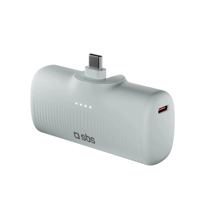 Powerbank, SBS EcoPower 5000 mAh, 10W, USB-C port, szürke