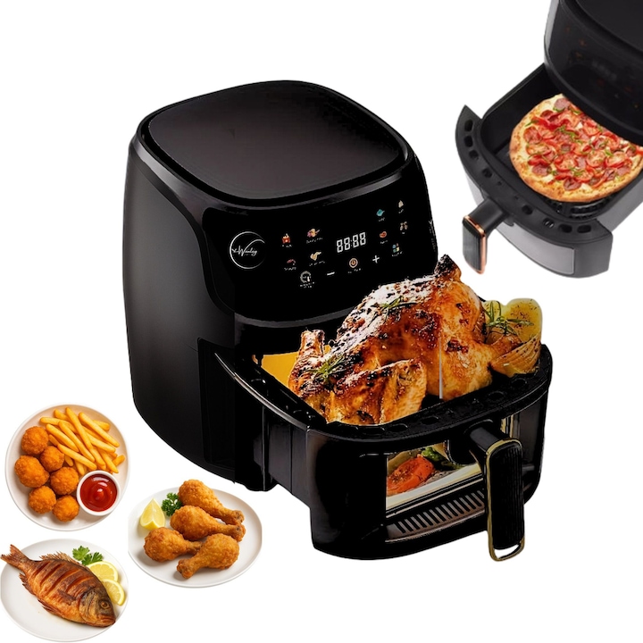 Friteuza cu aer, BD-652, negru si argintiu