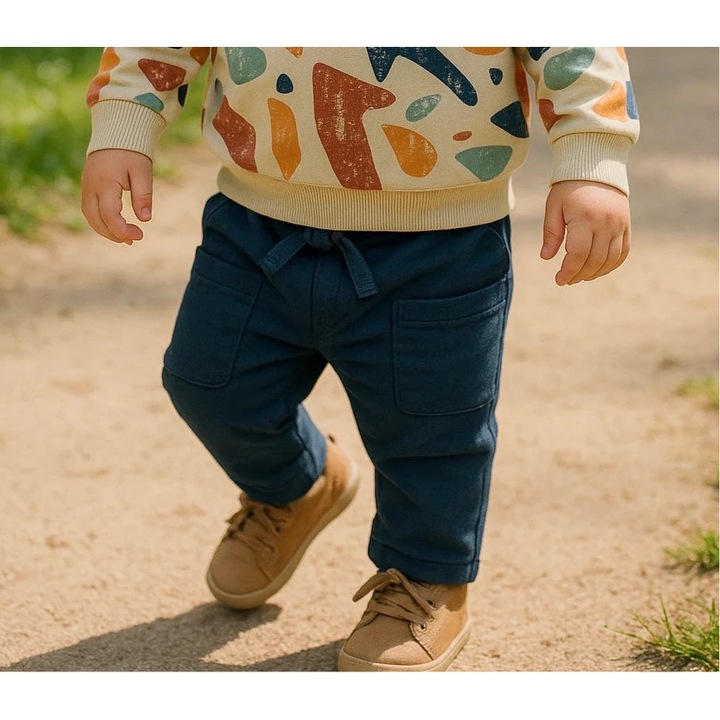 Sportnadrág szögletes zsebekkel, PANCO - Moments, sötétkék, fiúknak, Tengerkék