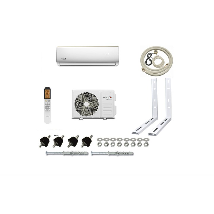 Aparat de aer conditionat Yamato Optimum 2025 YW09T2n Inverter 9000 BTU, AI Inverter Algorithm, Racirea Turbo, Auto-diagnoza, Flux inteligent 3D, Timer, Sleep Mode, WI-FI, kit complet montaj