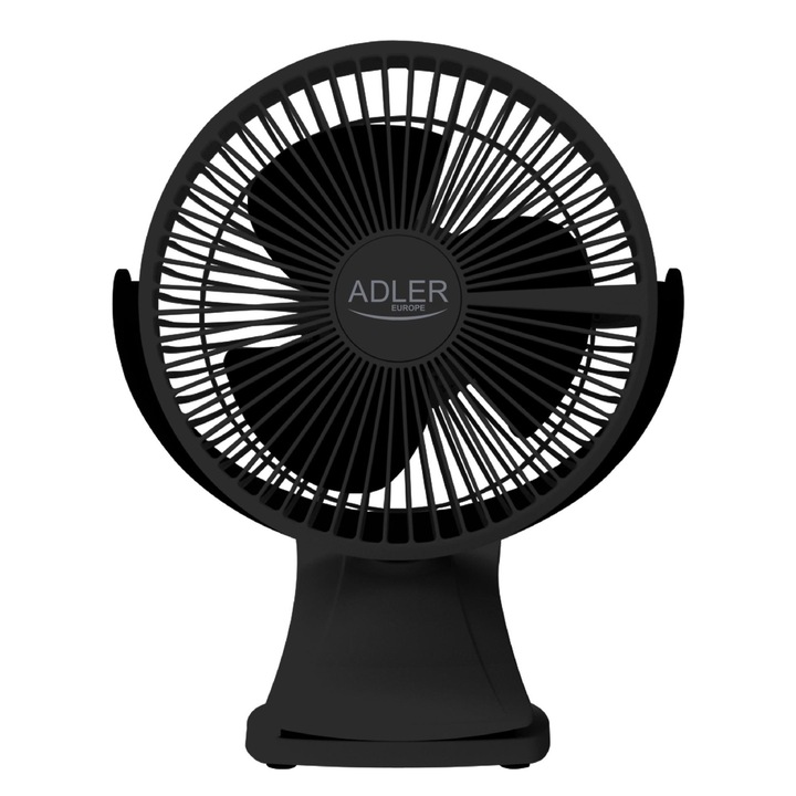 Безжичен вентилатор с клипс, Adler, Ad7342, 5V USB захранване, 3.7V 3000 Mah литиево-йонна батерия, 3 скорости на вентилатора, висококачествено изпълнение, черен