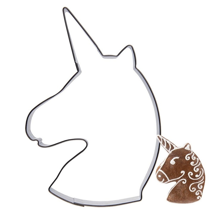 Decupator Pentru Fursecuri, Orion, Unicorn, 9x6.5 cm, Argintiu, Fabricat Din Otel Inoxidabil, Potrivit Pentru Masina De Spalat Vase, Utilizare Universala, Posibilitati Creative De Decupare