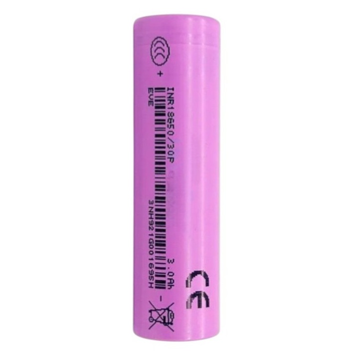Acumulator Li-ion EVE INR18650-30P, 3000mAh, 3.6V, 30A, Flat Top