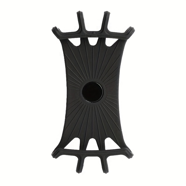 Универсален държач за телефон за велосипед, FIXATO, въртящ се на 360°, закрепване към кормилото, силиконов, съвместим с велосипед, тротинетка, количка, тротинетка, черен