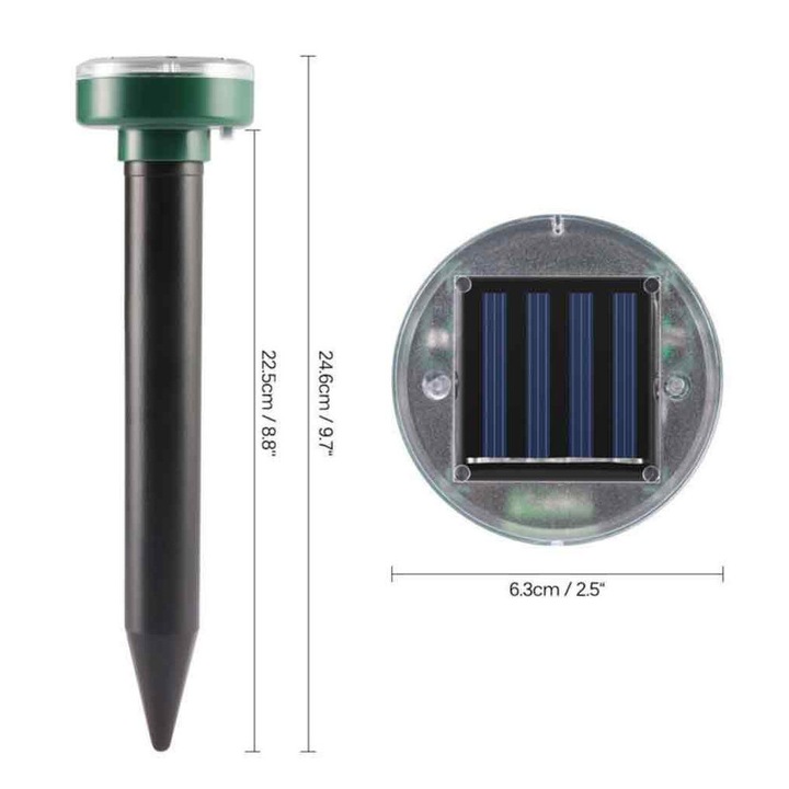 Соларен репелент за плъхове и змии, електронен, за ферми, ефективен на открито