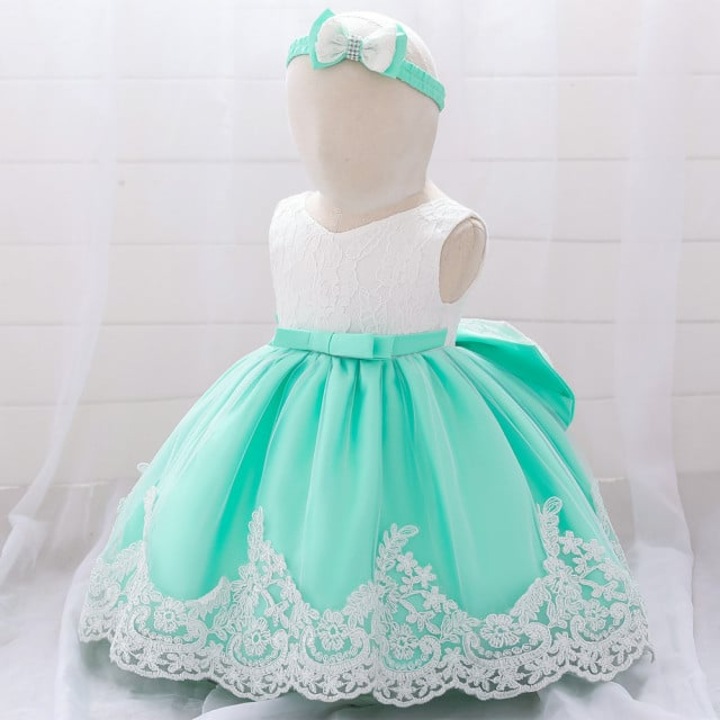 SuperBaby alkalmi ruha, modell AL 11468 csipkével, vernil, 6-9 hónapos, 68-74 CM