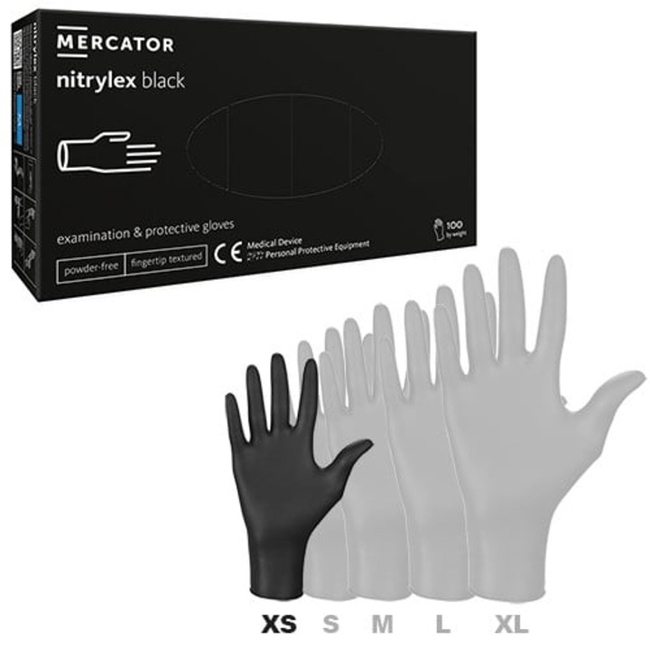 Manusi Nitrylex Black nepudrate XS