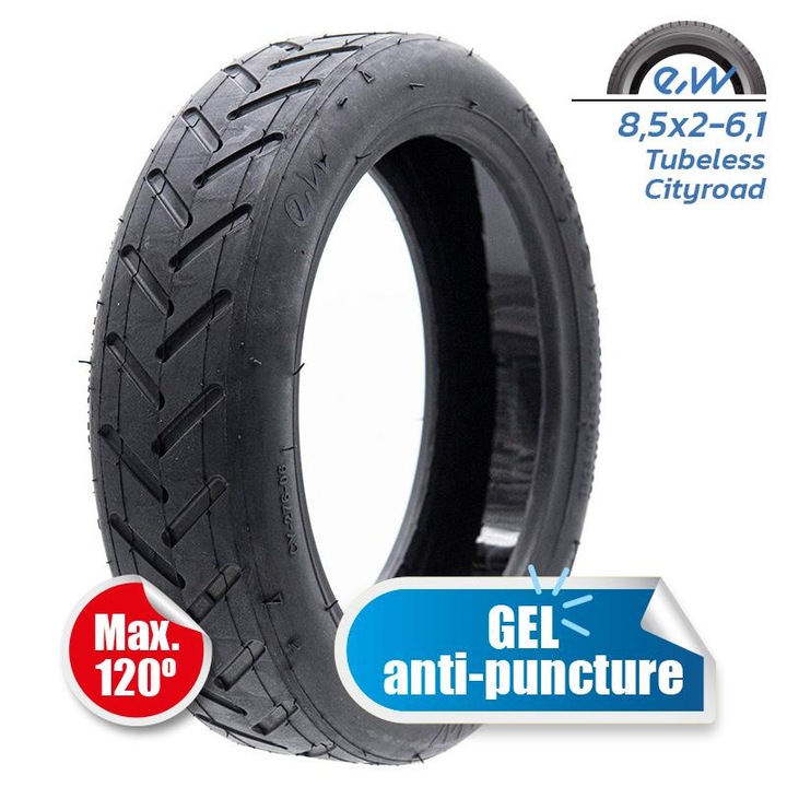 Anvelopa cauciuc tubeless cu gel 8.5x2 pentru trotinete electrice