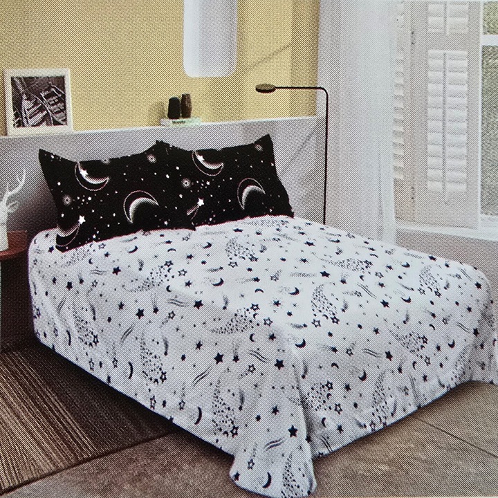 Lenjerie finet gros 6 piese, XXL - Model cu stele si luna, YoYo, 42, 70% bumbac, 30% poliester