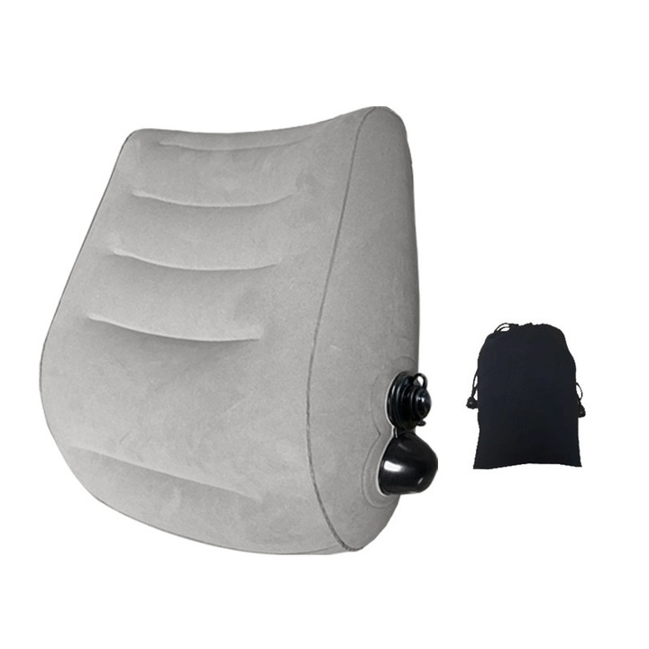 Perna gonflabila multifunctionala, BOMSTOM, PVC, pentru ridicarea picioarelor, Anti-Varice si Picioare Umflate, usoara, portabila, Ergonomica, 42 X 40 X 15cm, Gri 2