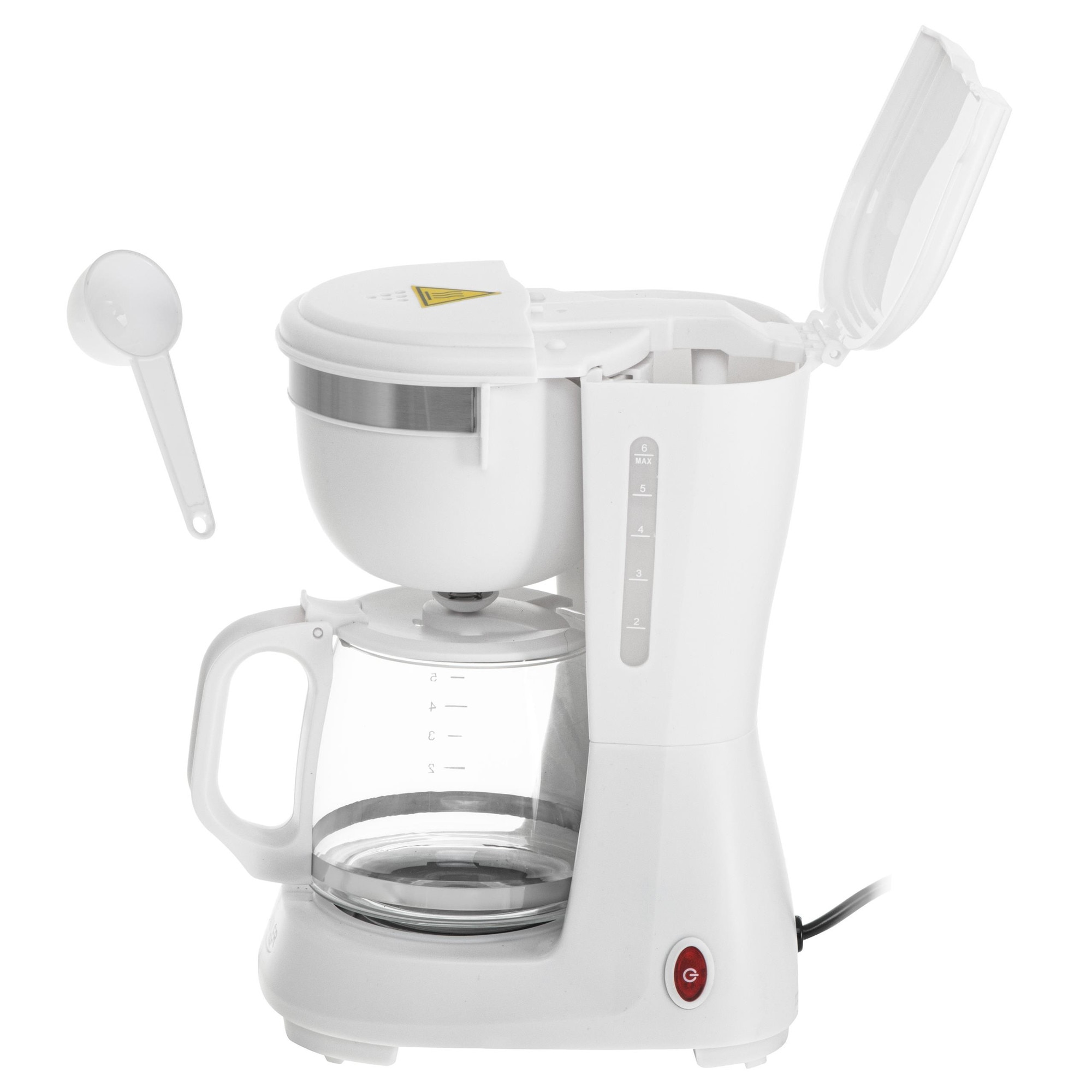 Ekspres de cafea Adler AD 4381W, 0,6L, functie de mentinere a temperaturii, blocare picurare, alb, 14,7x19x25,5cm