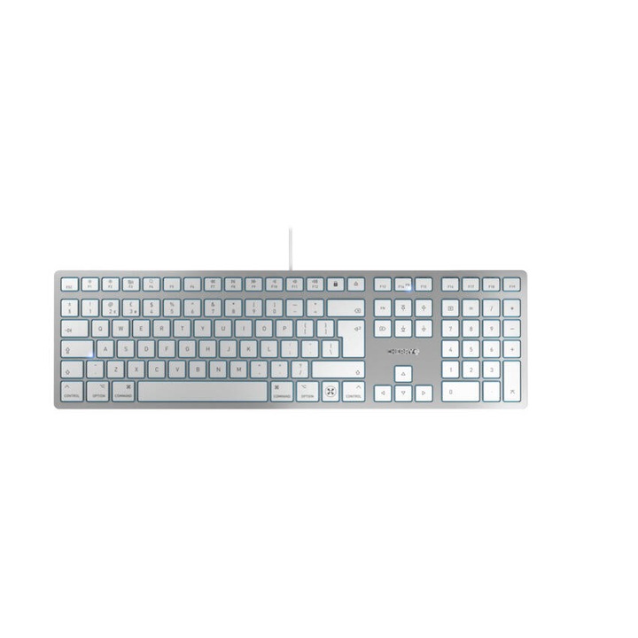 Кабелна клавиатура Cherry KC 6000 C ултратънка за Mac, оформление English UK, сребриста