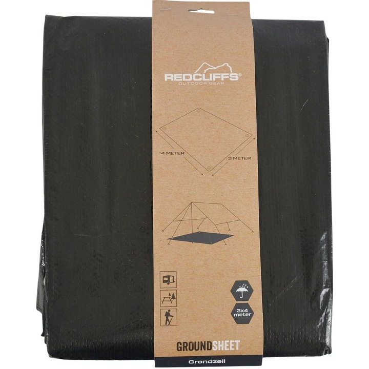 Pardoseala pentru cort 300x400 cm, Redcliffs, material PE, negru