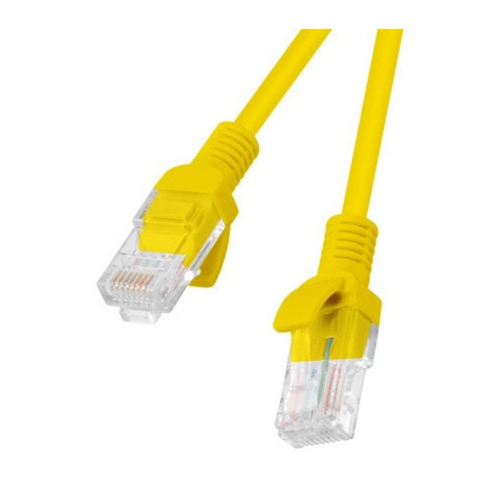 10 darabos patchcord kábelkészlet Cat5e UTP 0,5m, RJ-45, sárga
