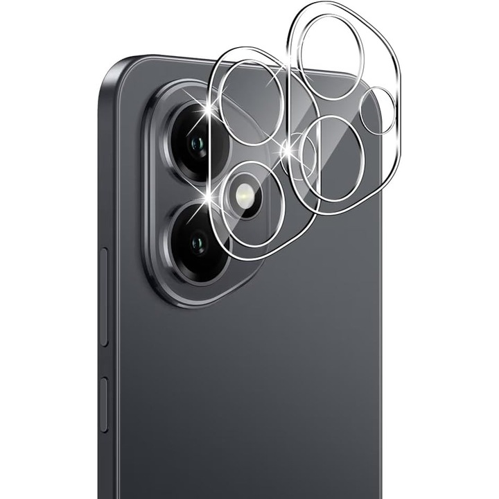 Set 2 folii protectie camera telefon, Sticla securizata 9H, Pentru Honor 400, Transparent