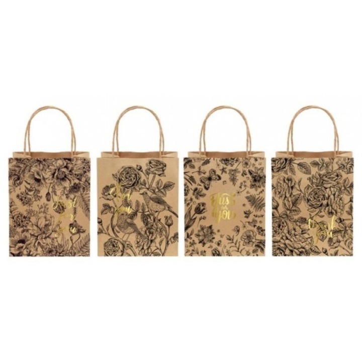 Torba prezentowa brown kraft, 26x32cm, mix modele