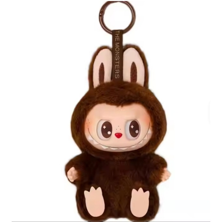 Breloc de pluș, Labubu, Pop Mart, a doua generație, seria de călătorie școlară, 17 cm, versiune ascunsă, 1 bucată