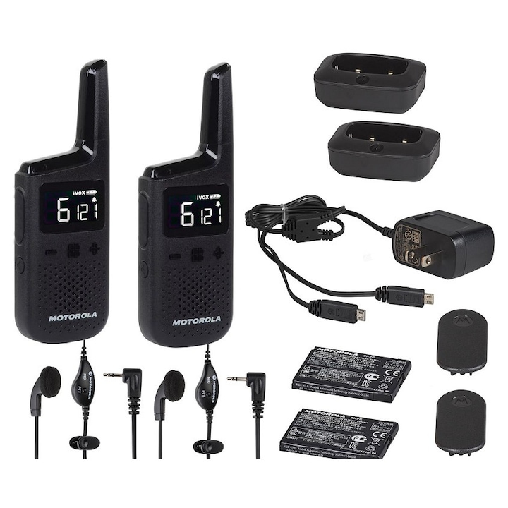 Statie radio two-way Motorola XT185, 16 canale, 446.00625 - 446.19375 MHz, negru, 2 bucati