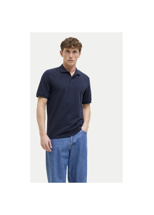 Jack Jones ferfi poloing, 12270150, pamut/polieszter, sotetkek, Tengerészkék, S